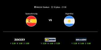 Foci Tippek: Spanyolország - Argentína 2026. július 19. - Világbajnokság 2026